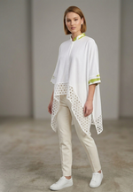 Load image into Gallery viewer, Summer Batwing Knit Top W Foil Trim

