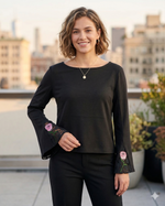 Load image into Gallery viewer, BATEAU Neck Top W Floral insert

