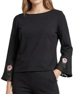 Load image into Gallery viewer, BATEAU Neck Top W Floral insert
