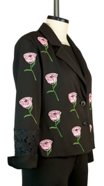 Load image into Gallery viewer, Floral Applique Blazer With Lace Back
