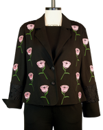 Load image into Gallery viewer, Floral Applique Blazer With Lace Back

