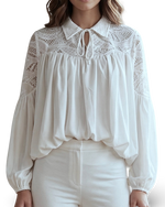 Load image into Gallery viewer, Midnight Sculpted Lace Boho Top

