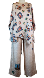 Load image into Gallery viewer, Travel Stamps Crinkle Pant
