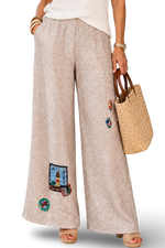 Load image into Gallery viewer, Travel Stamps Crinkle Pant
