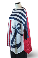 Load image into Gallery viewer, STRIPES AND ANCHORS Crinkle Top
