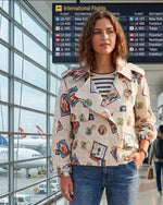 Load image into Gallery viewer, Travel Stamps Linen and Mesh Utility Jacket
