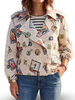 Load image into Gallery viewer, Travel Stamps Linen and Mesh Utility Jacket
