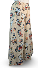Load image into Gallery viewer, Travel Stamps Linen Super Wide Leg Pant
