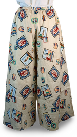 Load image into Gallery viewer, Travel Stamps Linen Super Wide Leg Pant
