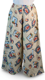 Load image into Gallery viewer, Travel Stamps Linen Super Wide Leg Pant
