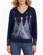 Load image into Gallery viewer, Rainbow of Trees V-neck Pullover
