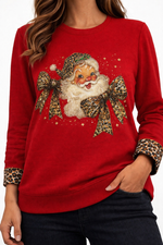 Load image into Gallery viewer, Santa's Leopard Happy Pullover
