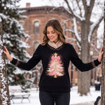 Load image into Gallery viewer, Pastel Holiday Tree V-neck Top
