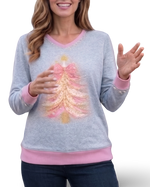 Load image into Gallery viewer, Pastel Holiday Tree V-neck Top
