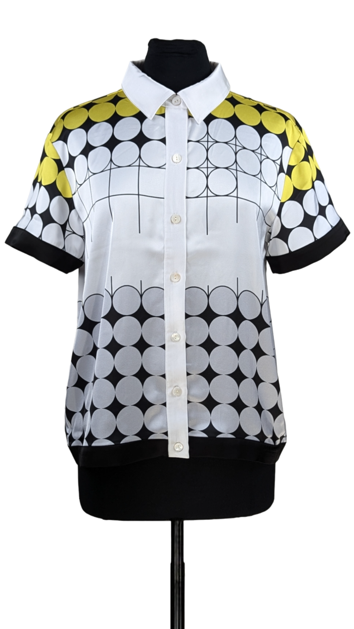 Dot Sensation Charmeuse Camp Shirt