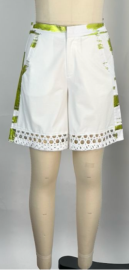 Summer Ponte short + Circle foil trim