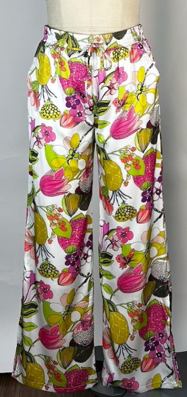 Soft Charmeuse Paradise Garden Palazzo Pant