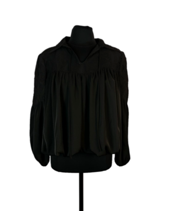 Midnight Sculptured Lace Boho Top