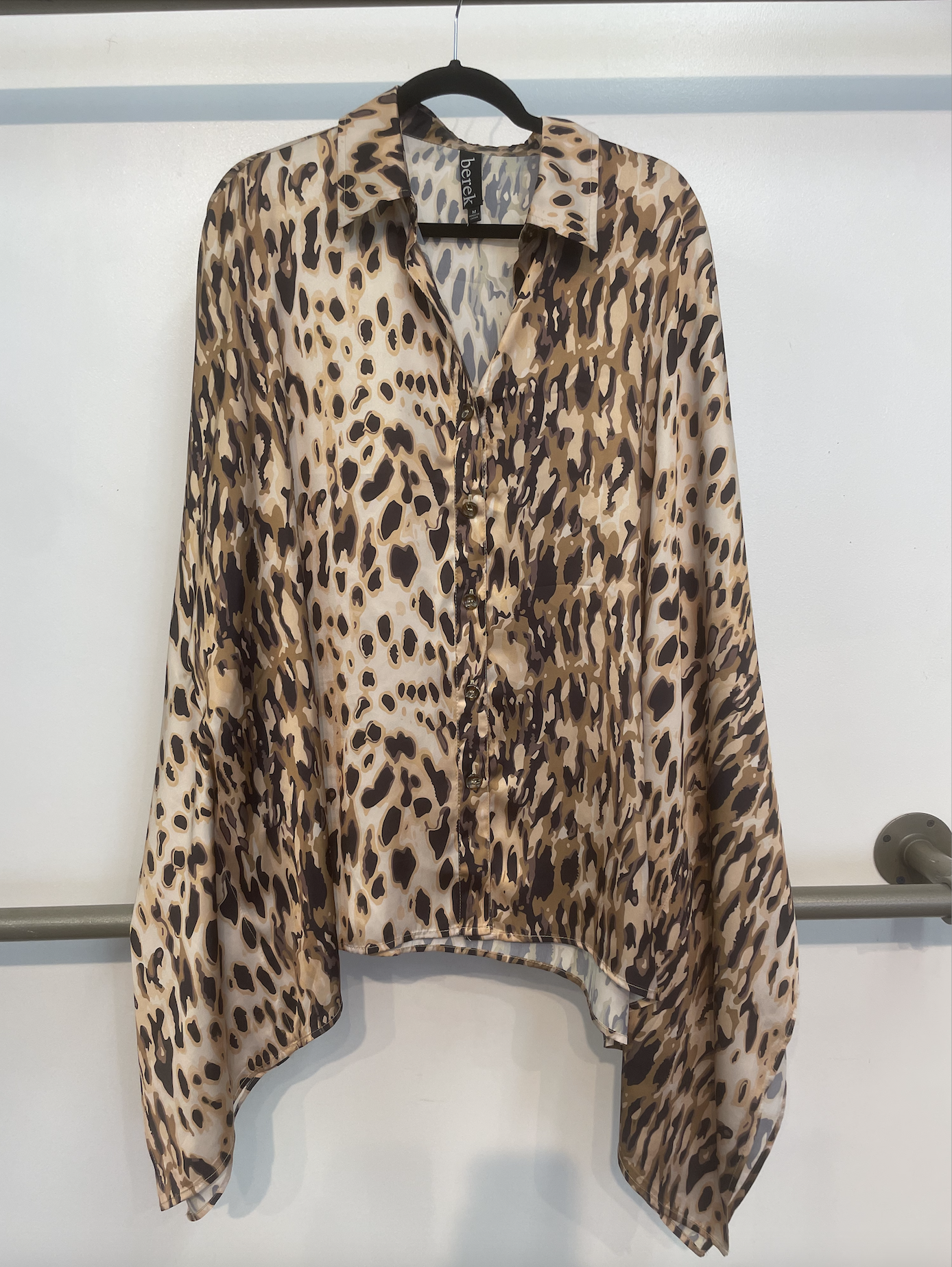 Golden Leopard Charmeuse Batwing