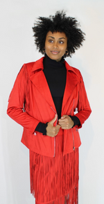 Load image into Gallery viewer, Fringe Sachay Moto Jacket
