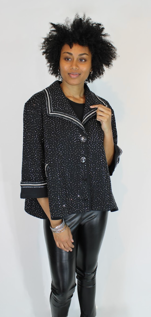 Twinkle Sparkle Easy Swing Denim Jacket
