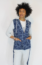 Load image into Gallery viewer, Hearts of Denim &amp;. French Terry Mixed Blazer
