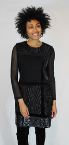 Night Out Mixed Media Sheath Dress
