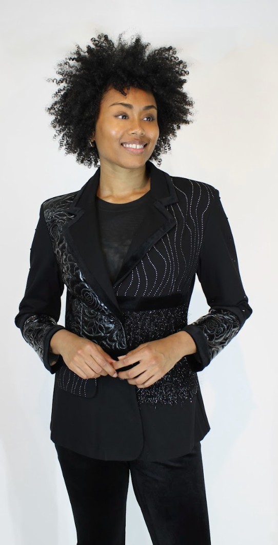Night Out Mixed Media Blazer