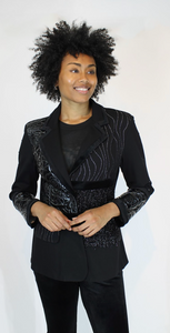 Night Out Mixed Media Blazer