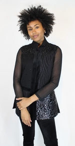 Load image into Gallery viewer, Night Out Mixed Media Vest
