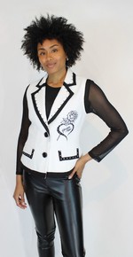 Load image into Gallery viewer, BONJOUR PARIS EMBELLISHED VEST
