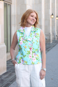 Palm Springs Floral Sequin Vest