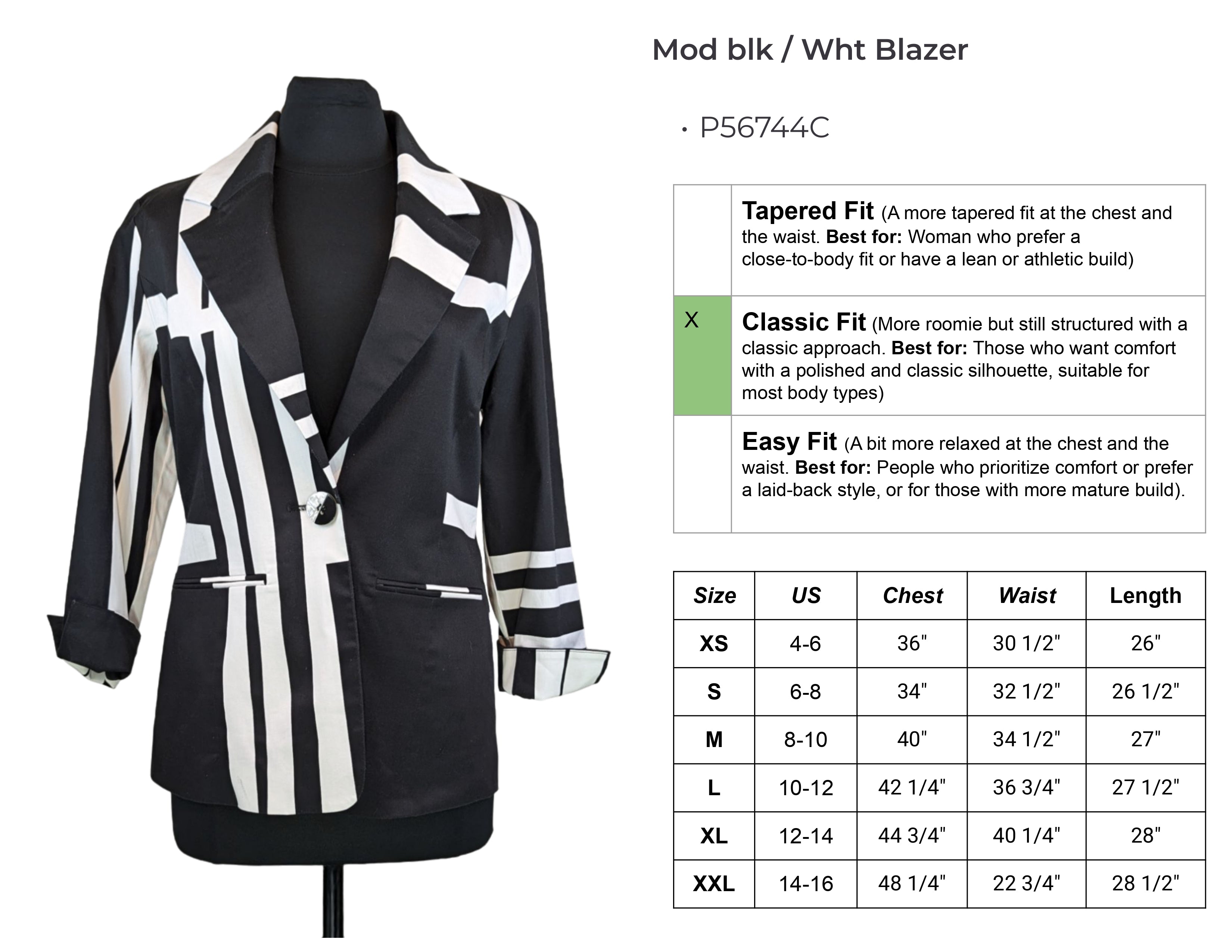 Modern Black & White Blazer