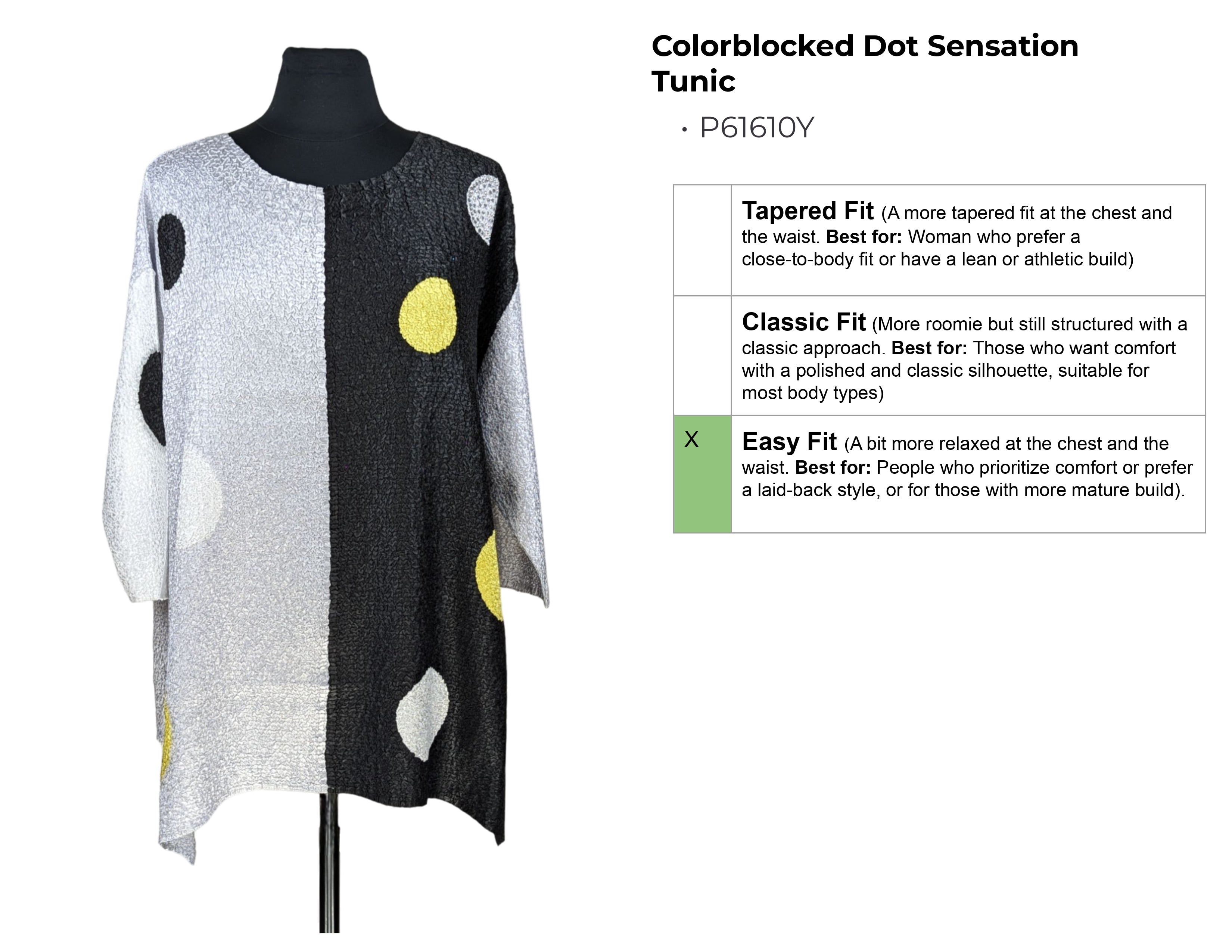 Dot Sensation Color-Blocked Tunic