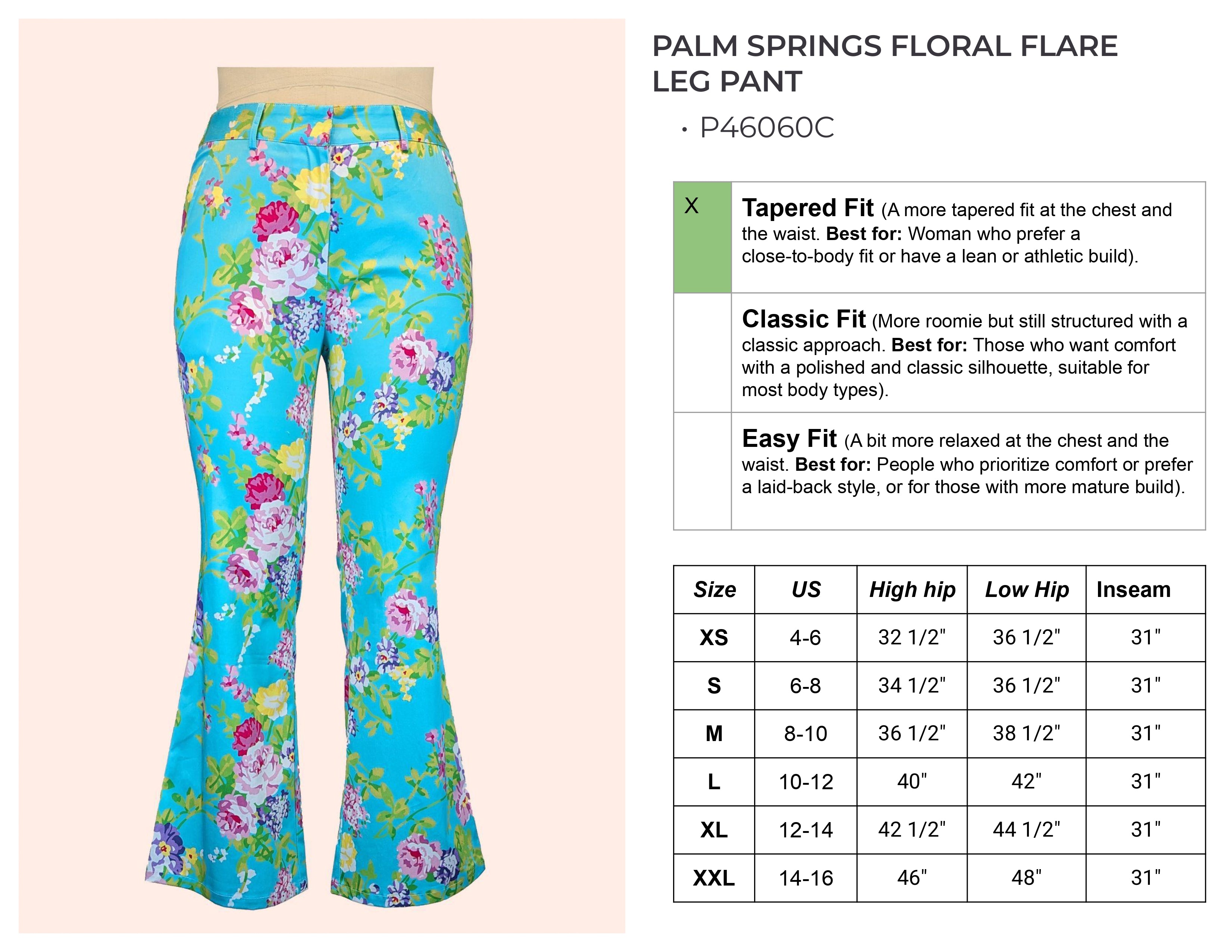 Palm Springs Floral Flare Leg Pant