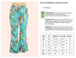 Palm Springs Floral Sequin Flare Leg Pant