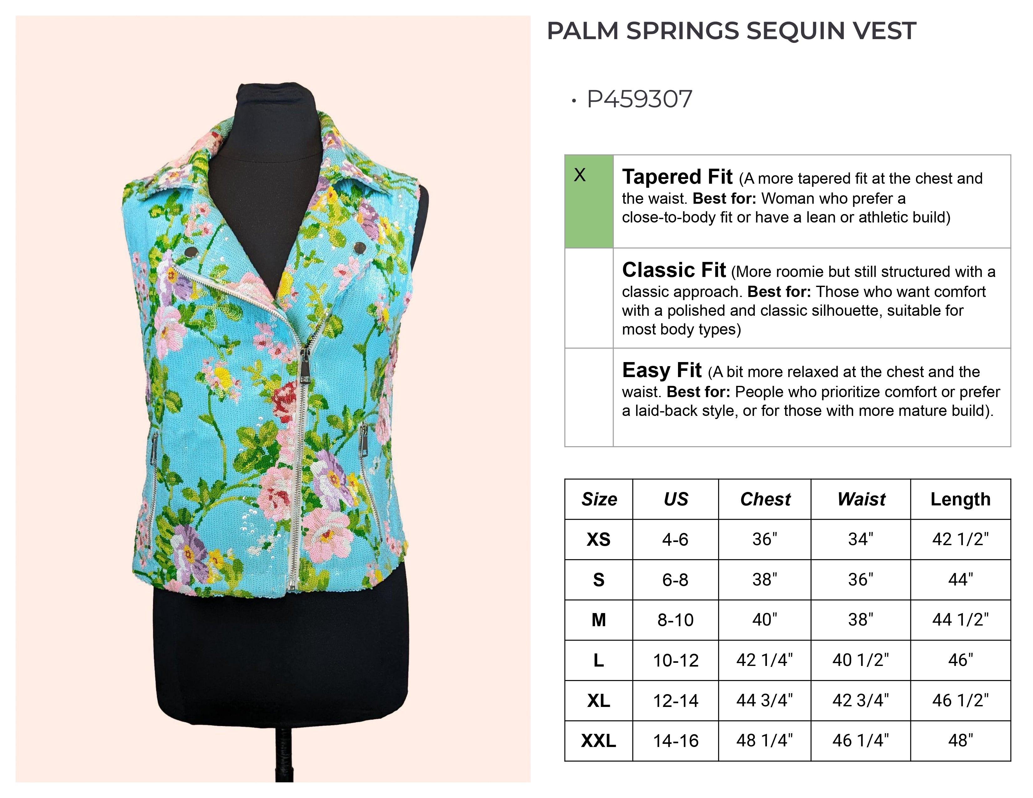 Palm Springs Floral Sequin Vest