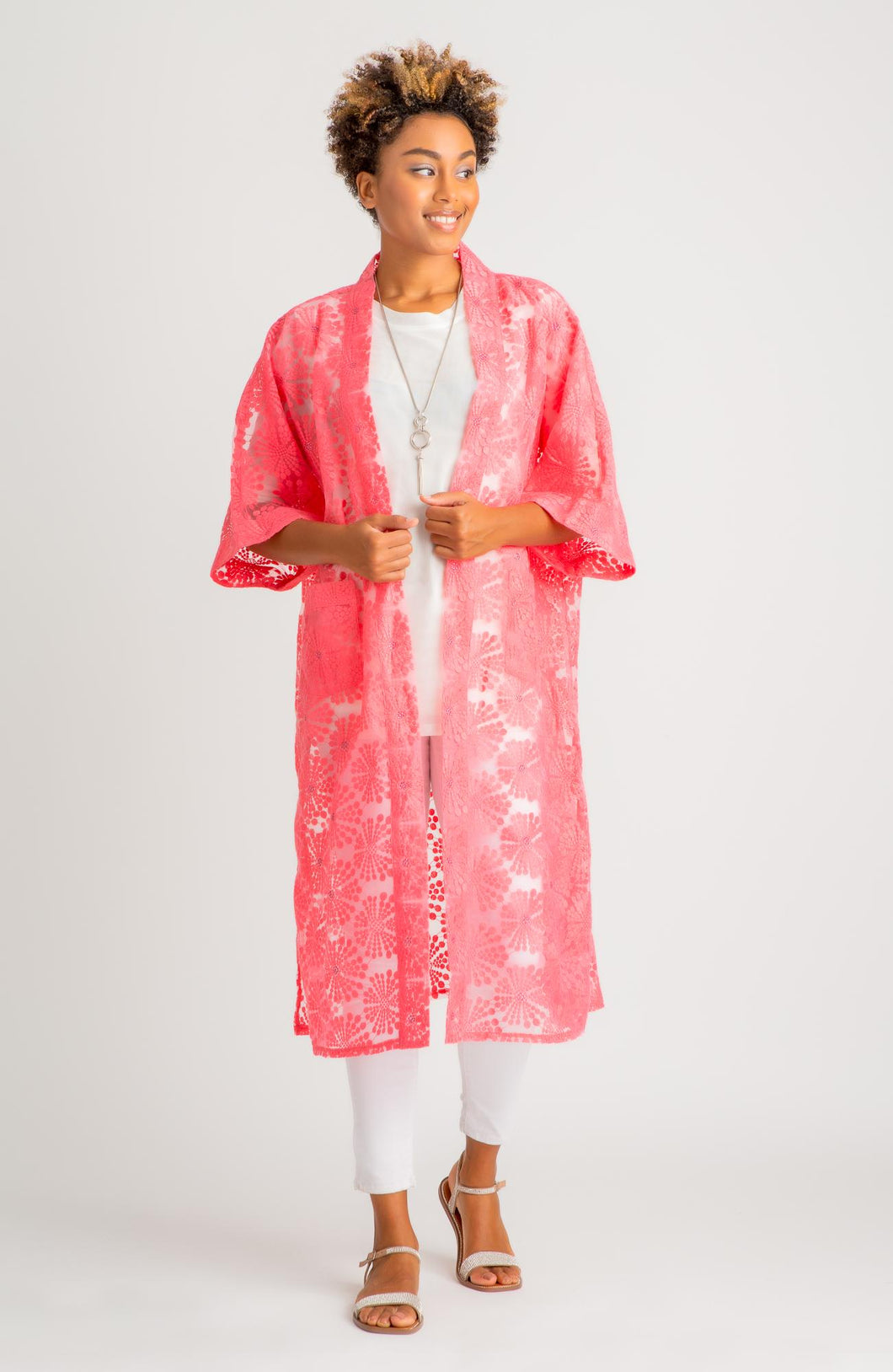 Forstyrre krans De er Sleek Organza Kimono Coral – Berek