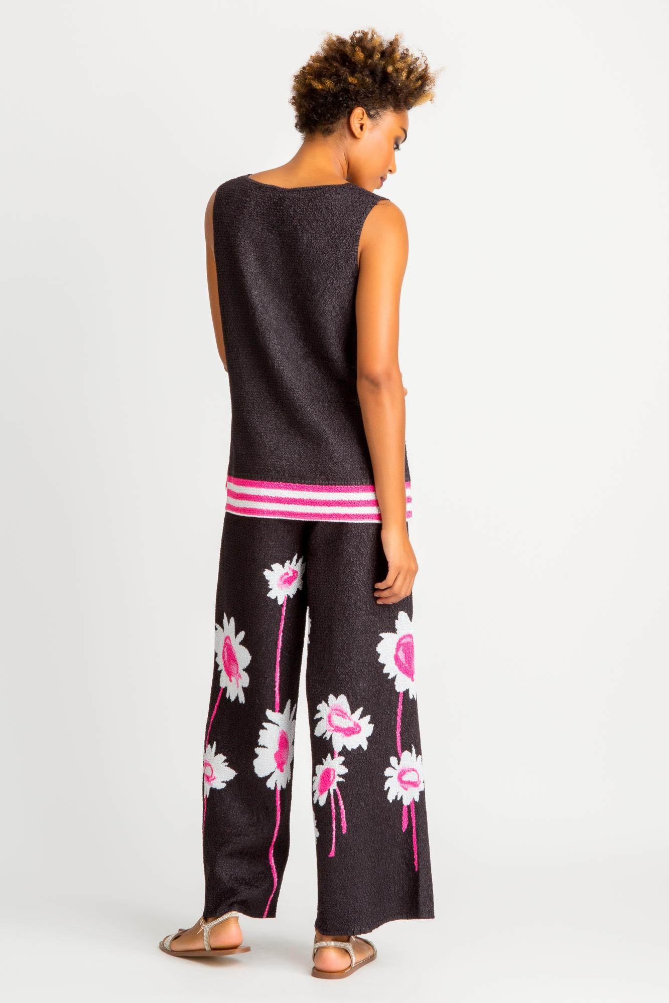 Abstract Long-Stem Floral Crinkle  Tank