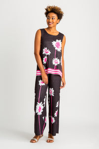 Abstract Long-Stem Floral Crinkle  Tank