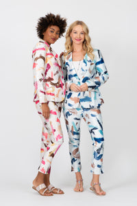 Artistic Brush Cigarette Pant Blue Multi