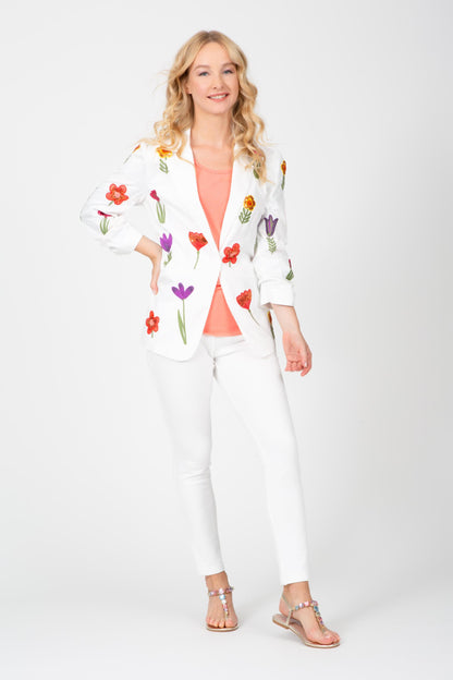Bright Blooms Jacket White