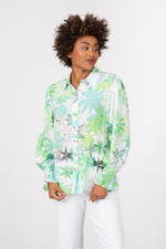 Load image into Gallery viewer, Soft Crepe Blouse Turquoise Multi
